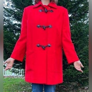 Vintage Pendleton Woolen Mills Jacket Wool Made In USA Red Duffle Large